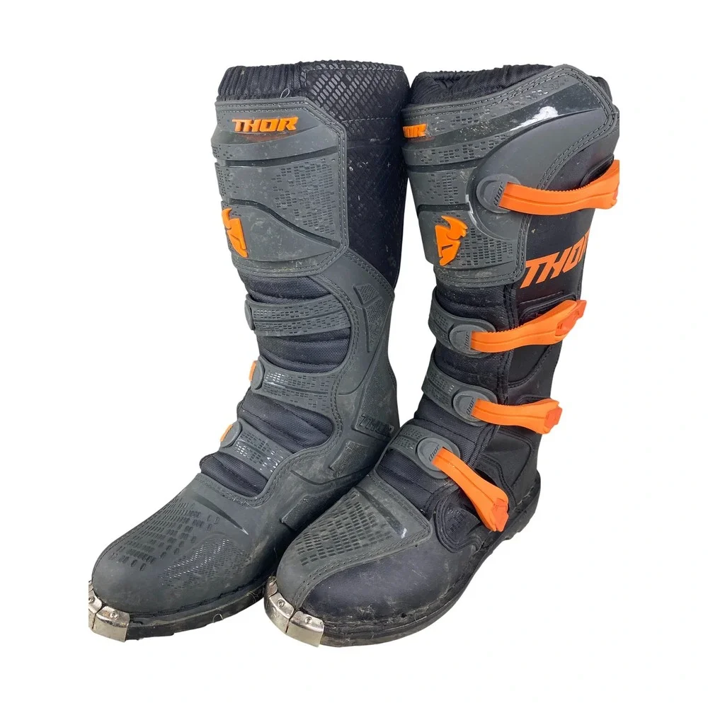 Thor Mens Blitz XP Motocross Boots Black Orange Dirt Bike Off Road Racing Gear